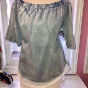 Chambray off the shoulder Blouse